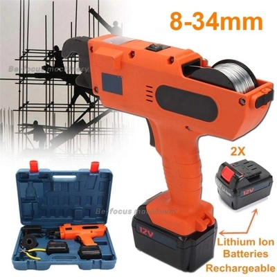 Ηλεκτρική μηχανή δέσμευσης 12V 4500mAh για δέσμευση 8mm-34mm Rebar με 2 πέντες μπαταρίας