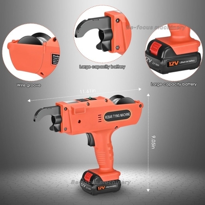Ηλεκτρική μηχανή δέσμευσης 12V 4500mAh για δέσμευση 8mm-34mm Rebar με 2 πέντες μπαταρίας